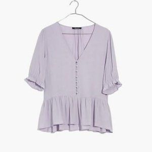 Madewell peplum blouse in lavender